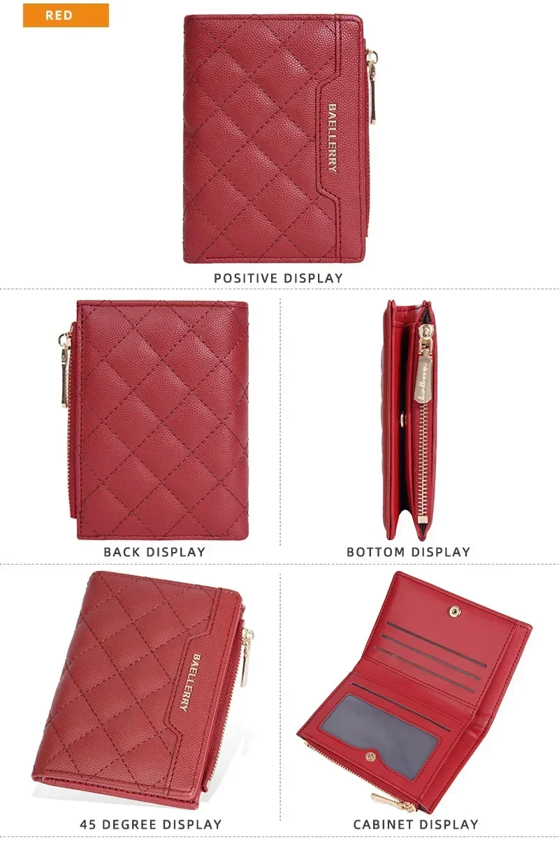 Fashion Wallet purse Short Women Wallet Baellerry cross wallet Quilted Multi Card Zipper Zero Wallet 5