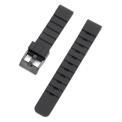 Waterproof Silicone Sport Watchband - Large Size Universal Wristband - 26mm (Black)