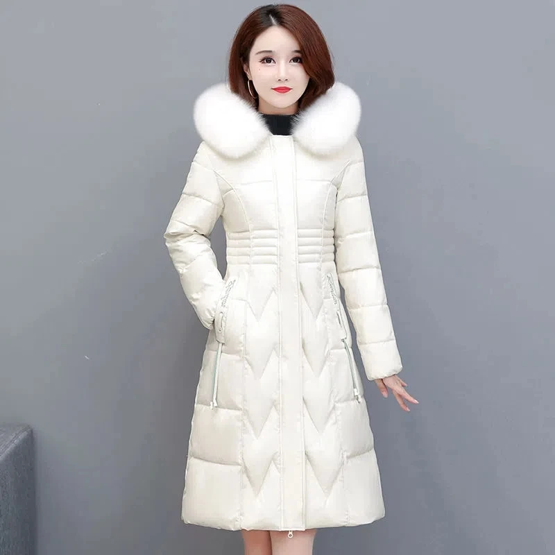 

Women's Parkers 2022 Winter New 90% White Duck Down Jackets Mid-Length Over-The-Knee Large Fur Collar Hooded Thick Warm Coats