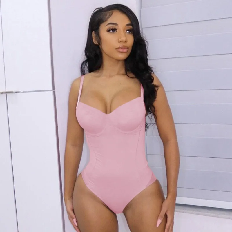 BKLD Women Clothing Spring New Sexy Low Cut Top Mesh Stitching Bodycon Spaghetti Strap Open Back Bodysuit Solid Color