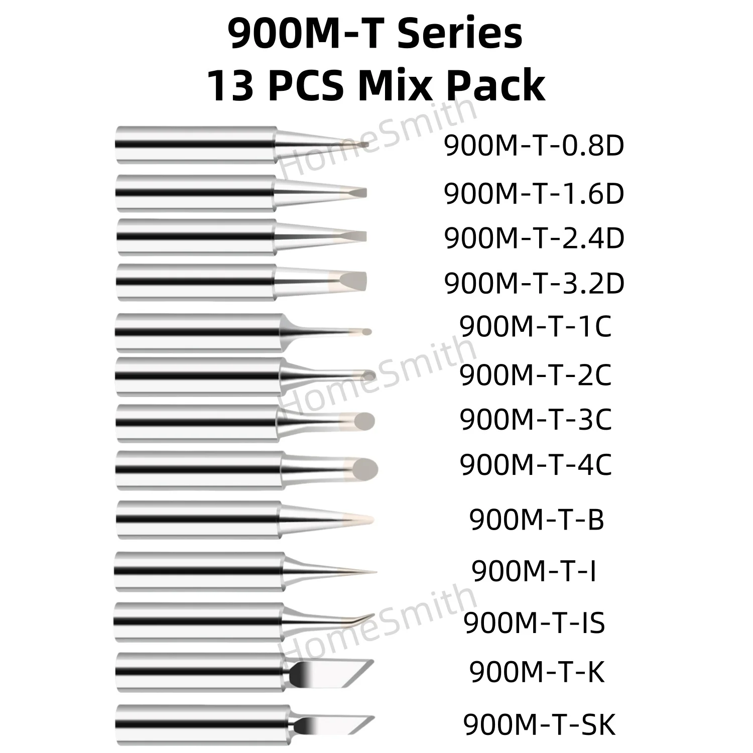 13 Teile/satz 900M-T Lötkolben Kopf MIX Bleifreie Schweißen Tipps 1C 2C 3C 4C 0,8 D 1,6 D 2,4 D 3,2 D K SK B ICH IST Schweißen Zubehör – Detail 1