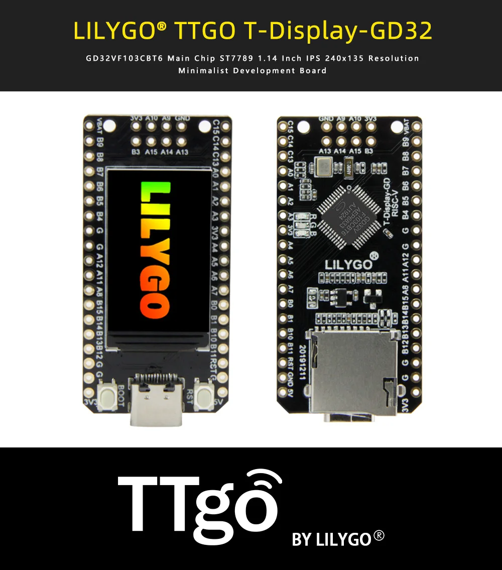 ® TTGO T-Display-GD32 GD32VF103CBT6 Microcontrollers Development Board ST7789 1.