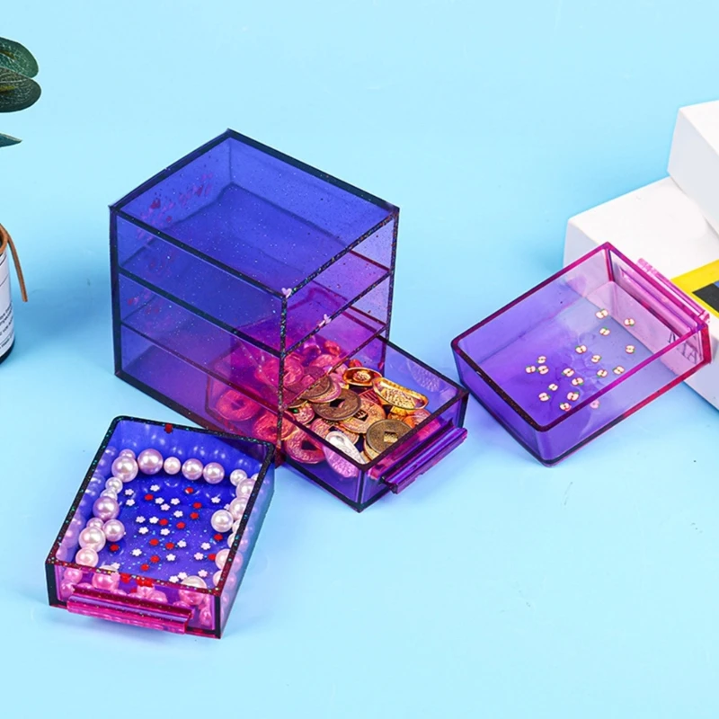 All-match Drawer Box Silicone Mold Drawer Moulds for Dormitory Desk Storage