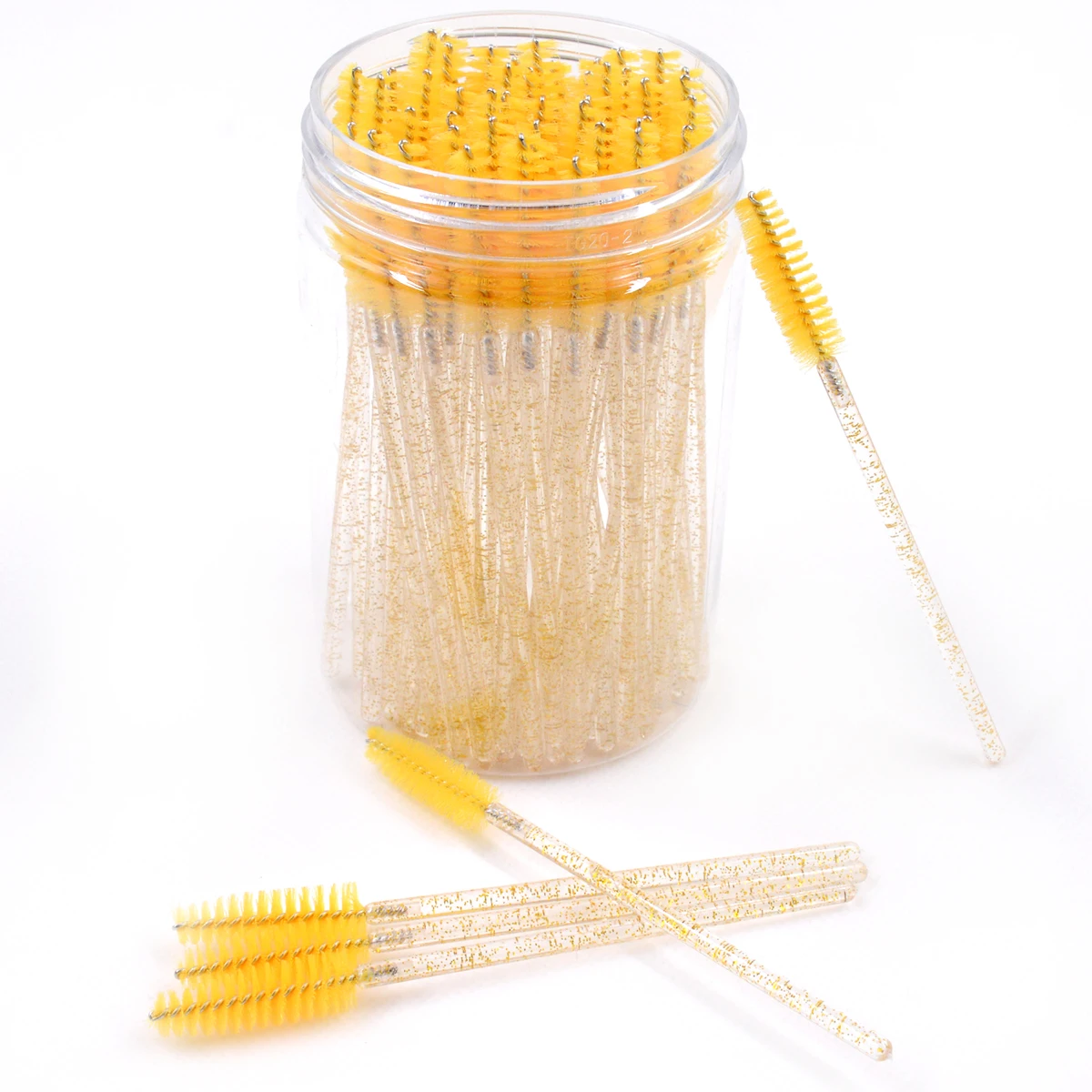 50-Pack Eyelash Extension and Mascara Brush Set with Storage Case - Wholesale Spoolies