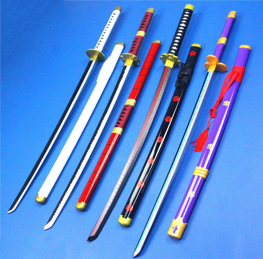 

Anime One Piece Bleach Wooden Sword Roronoa Zoro Trafalgar Law Kurosaki Ichigo Bamboo Knife Espada Weapon Cosplay Props Toys