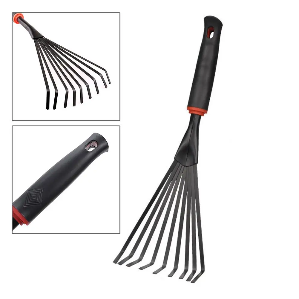 Farming Rake Garden Leaf Hay Deciduous 9 Tooth Hand Small