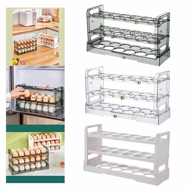 Többrétegű Tojástároló Doboz Tojás Friss Tartóhely A Hűtőszekrény Háztartásához - Image 3