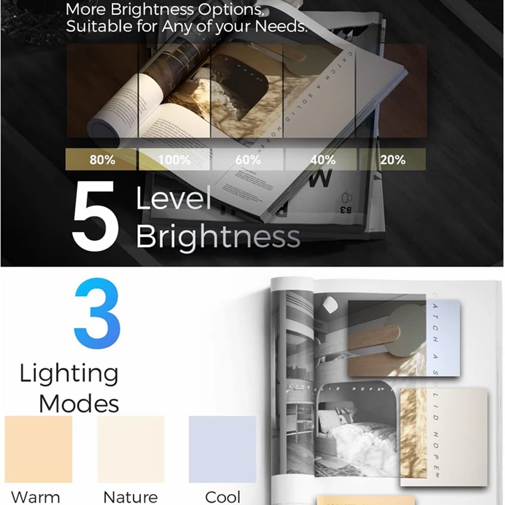 Book Reading Light Bed Book Light LED Rechargeable Clip on Read Portable Night Ligh Adjustable Bookmark Lights led light,night light,book light,mini night light,mini led light