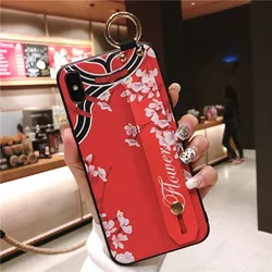 Elegant Cheongsam Phone Case with Wrist Strap Cover for Xiaomi Poco f5 (455)
