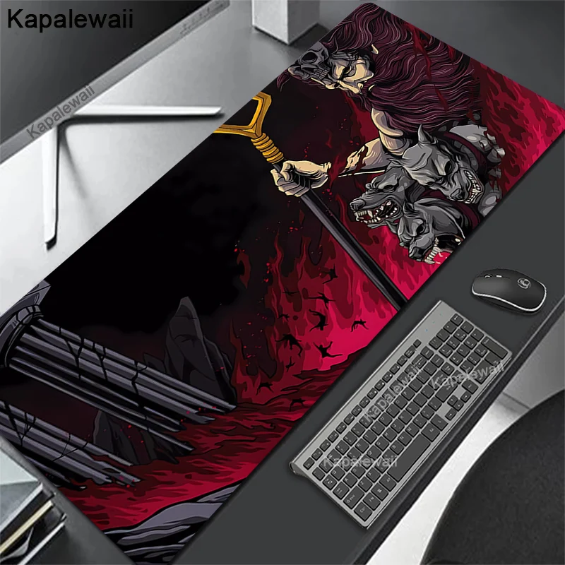 thumbnail image 1 of Alfombrilla de ratón de Anime Oni XXL, accesorios para juegos, alfombrilla de escritorio para teclado de Gamer, alfombrilla antideslizante para ordenador portátil y portátil, 80x30cm, 90x40cm, 1 of 5