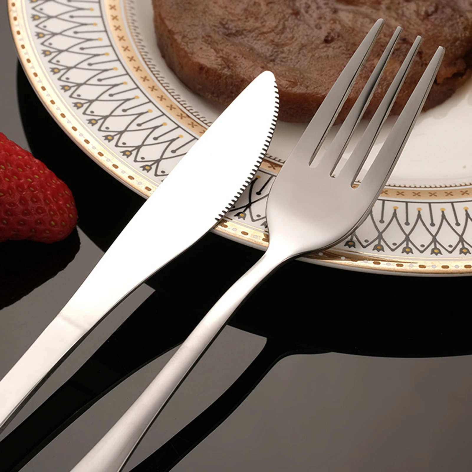 3Pcs Tableware Stainless Steel Cutlery Set Dinnerware Set Knife Fork And Spoon With Portable Case Travel Camping Accessories