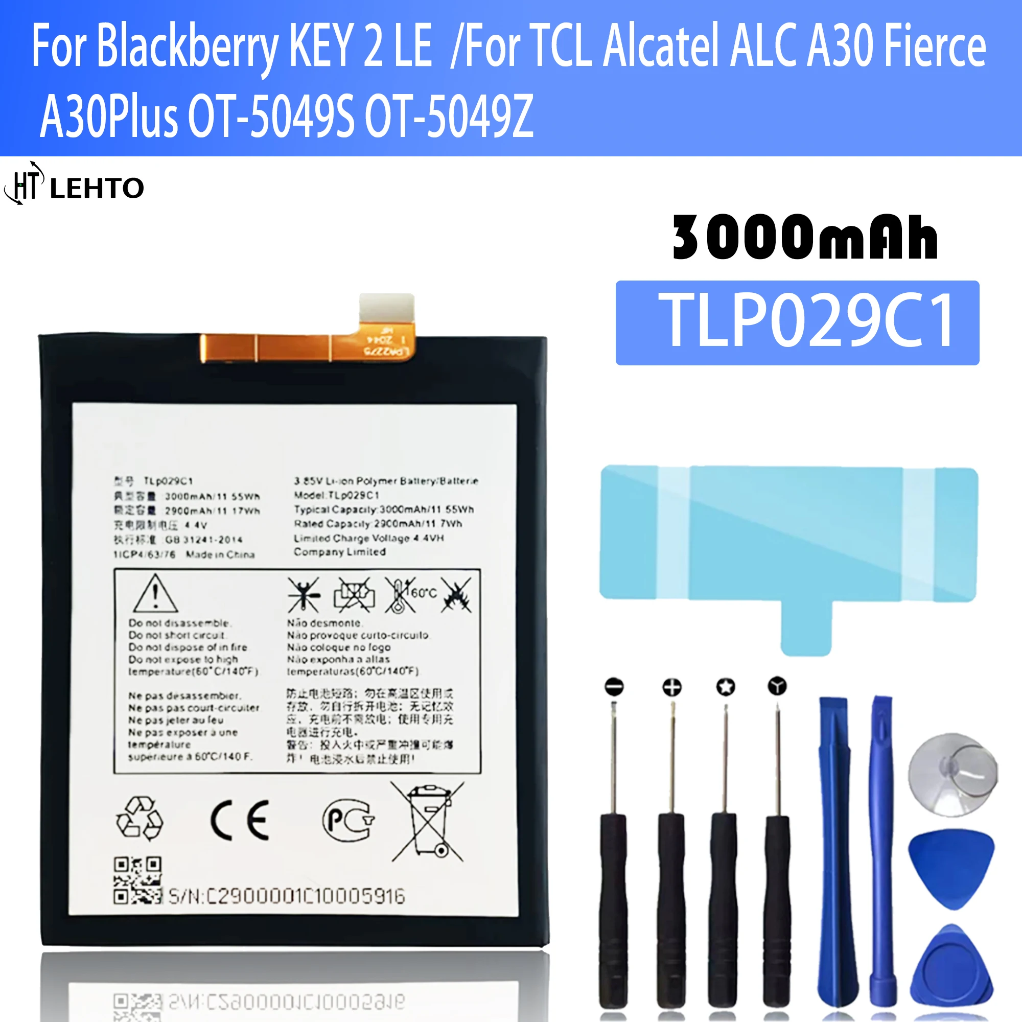

TLP029C1 TLP029C7 Battery For TCL Alcatel ALC A30 Fierce A30Plus OT-5049S OT-5049Z For Blackberry Key2 LE Key 2LE Original PHONE