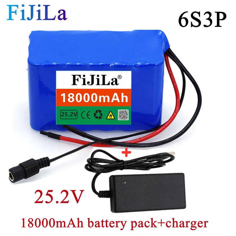 24V 18ah 6s3p 18650 25.2 V 18000 MAH electric bicycle moped lithium ion battery pack + charger |
