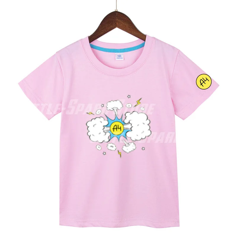 

Детская футболка с мультяшным принтом Lamba Влад A4 для мужчин и женщин, детская семейная одежда, летняя повседневная футболка из 100% хлопка для мальчиков, топы