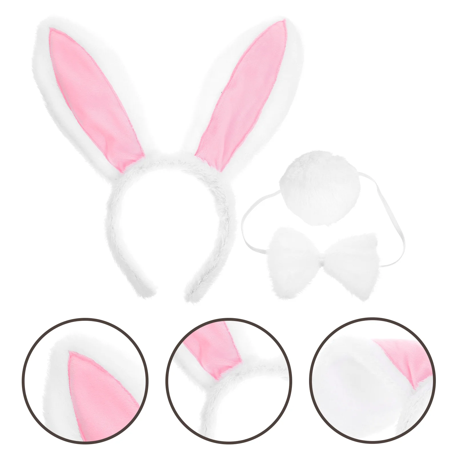 

1 Set Animal Bunny Costume Accessories Bunny Ears Headband Bowtie Tail Animal Cosplay Accessories