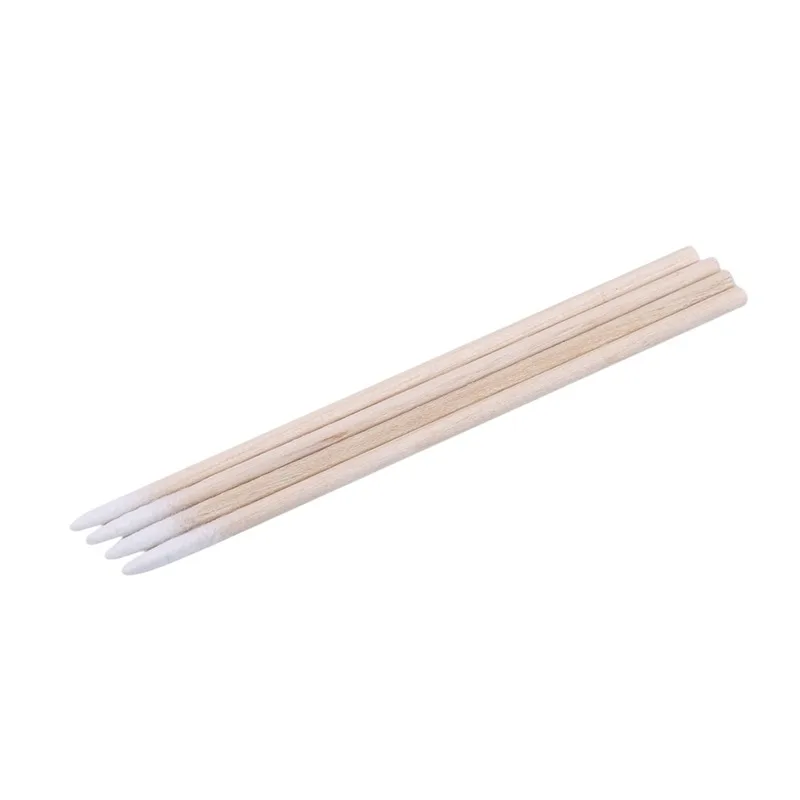 100/300 PCS/Ear Care Clean Wood Handle Pointed Tip Head Cotton Semi Permanent Eyebrow Eyelash Tattoo Thread Beauty Makeup Remove 6