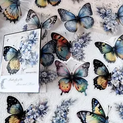 Butterfly Flower Themed Decorative Sticker Pack for Crafts and Journals (30 Pieces) (B)