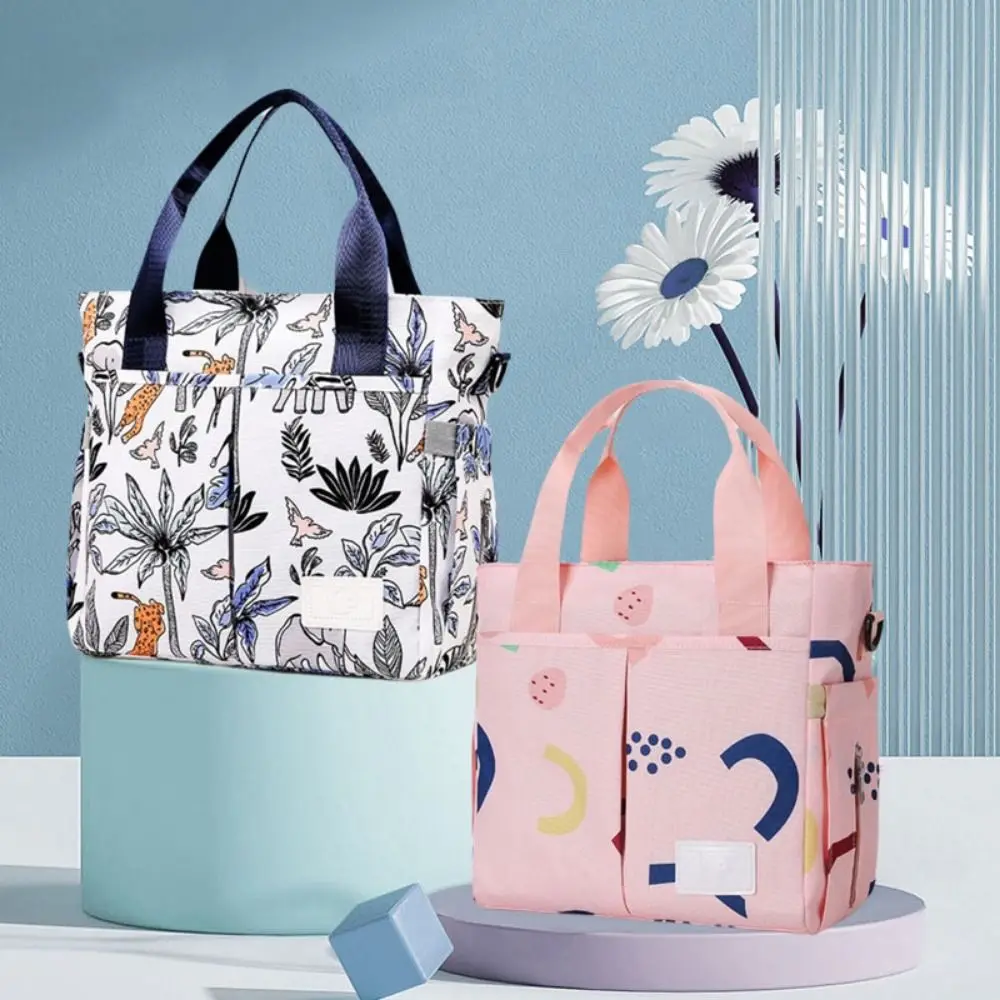 Fashion Printed Mommy Bag Large Capacity Waterproof Baby Nappy Bag Lightweight Wide Opening Baby Diaper Bag for Babies