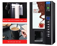 Professional Automatic Self Coin Card Payment Instant Premix Powder Milk Tea Coffee Vending Machine With CE Certificate 2