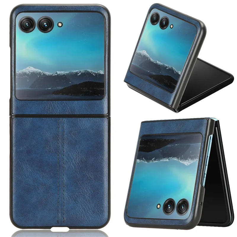 Per Motorola Razr 40 Ultra Custodia Sutura Soft Edge Custodia Rigida In Pelle Pu Per Moto Razr + Plus 2023 Razr 40 Ultra Case