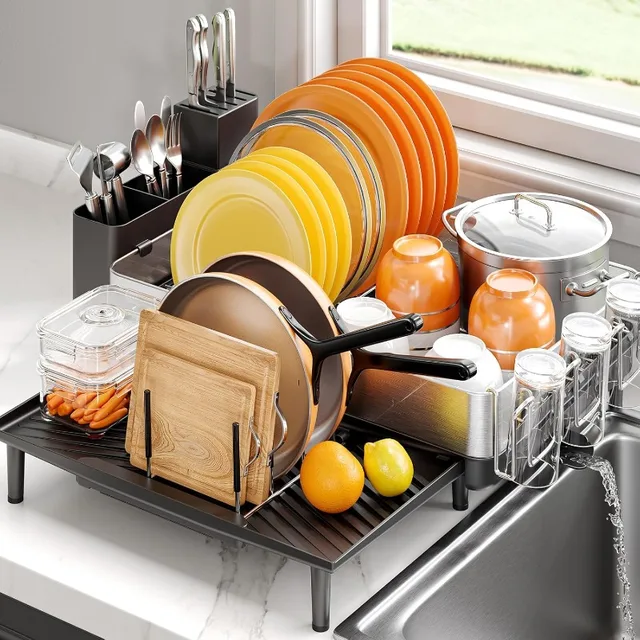 Expandable Stainless Steel Dish Rack 1