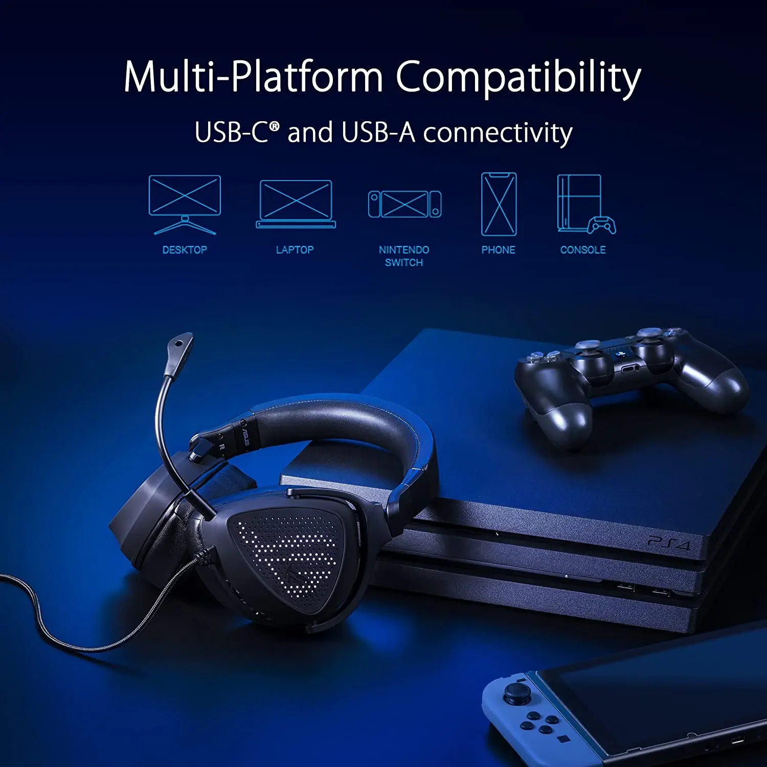 Asus ROG Ÿ S ִϸ̼ 淮 USB-C ̹ , AI  ĵ ũ , PC, MAC, PS4, PS5, ٵ LED ÷