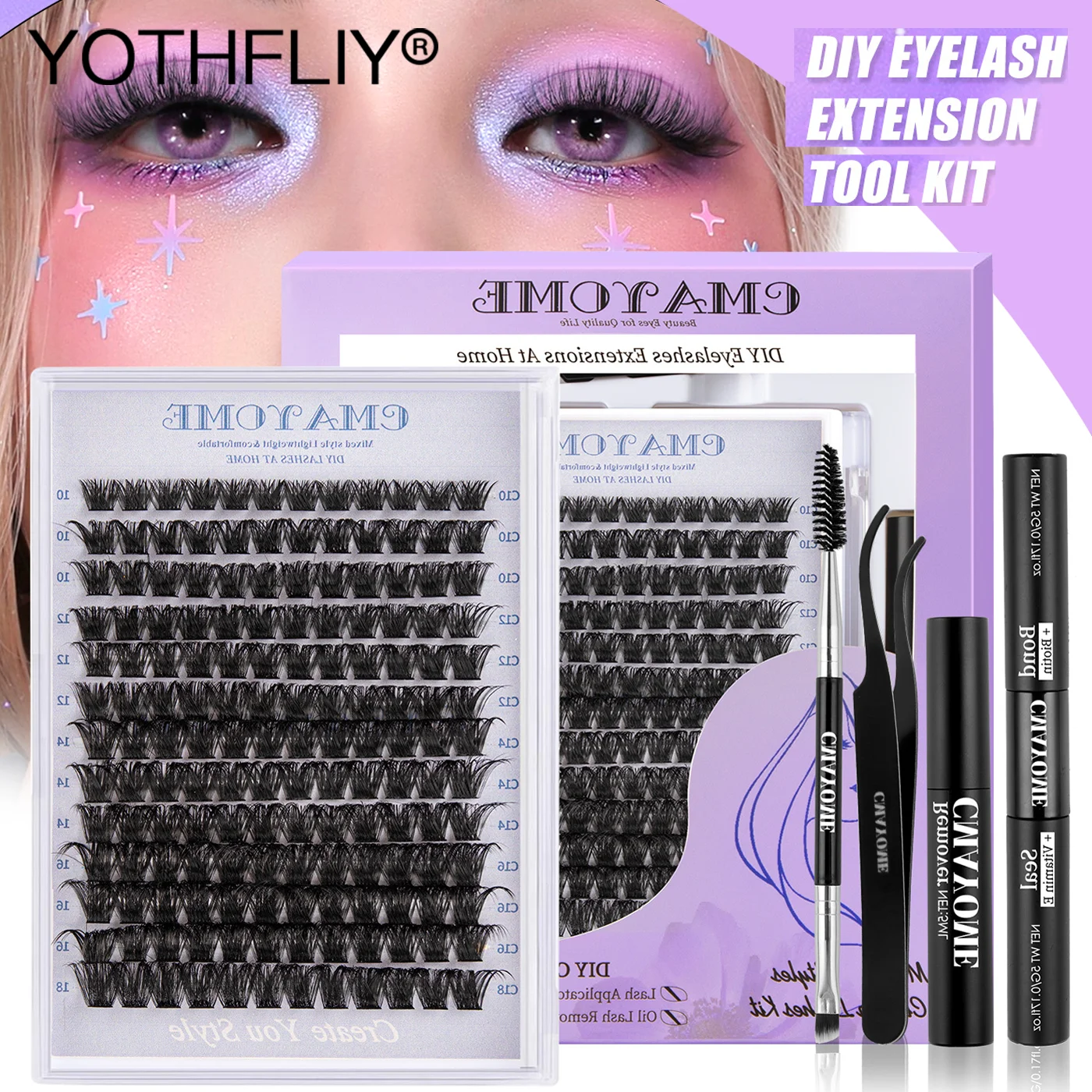 

Набор для наращивания ресниц «сделай сам», 240 шт., пушистые ресницы «сделай сам», 30D/40D, натуральные, D-кривые, сегментированные, наращивающие ресницы, Индивидуальные ресницы