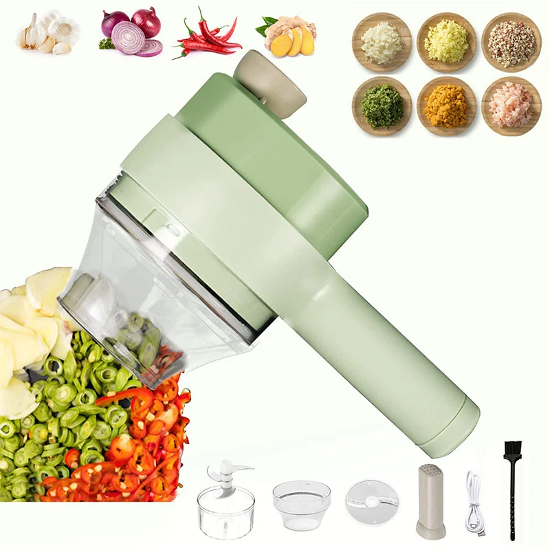 Handheld Electric Garlic Cutter Set Chili Vegetable Crusher Usb