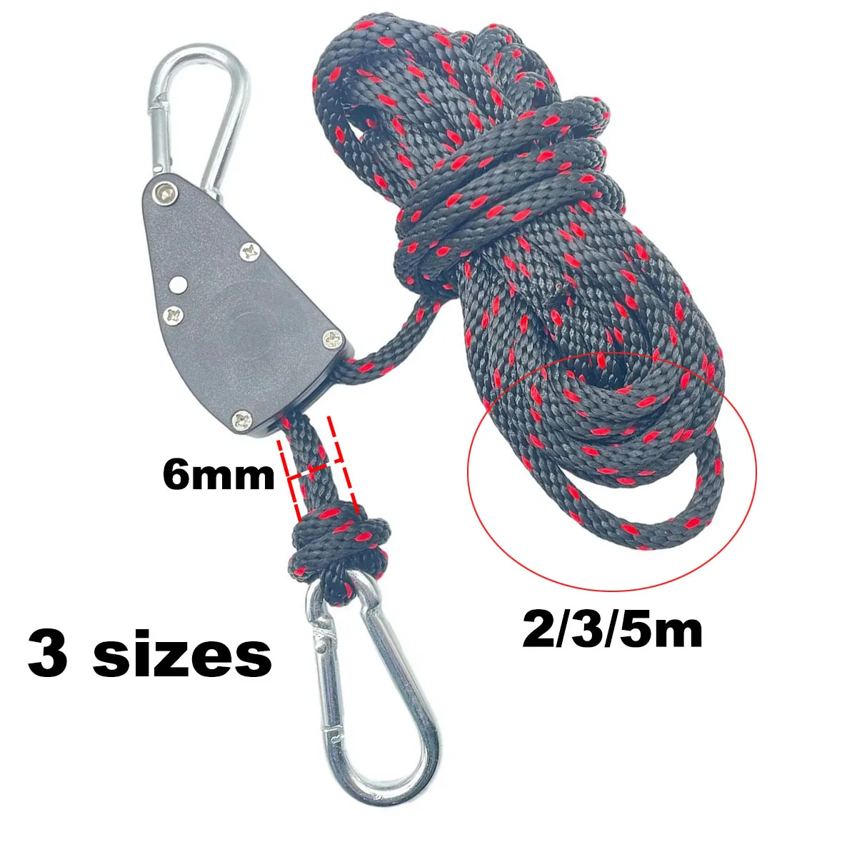 6mm 2/3/5m Outdoor Camping Tent Tie Down Rope Heavy Duty Tightener Fastening Wind Rope Buckle Pulley Ratchet Awning Hook outdoor tent ropes camping tent accessories camping tent fasteners tent rope tightener camping cord buckles camping rope buckle tent wind rope hook rope tie down ratchet