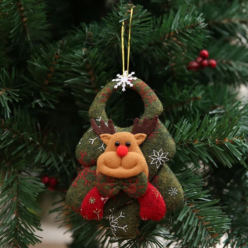 Colgantes de muñeco de nieve de Papá Noel, adornos para árbol de Navidad, muñeco colgante, decoración artesanal, proveedor de decoraciones navideñas para el hogar, regalo para niños
