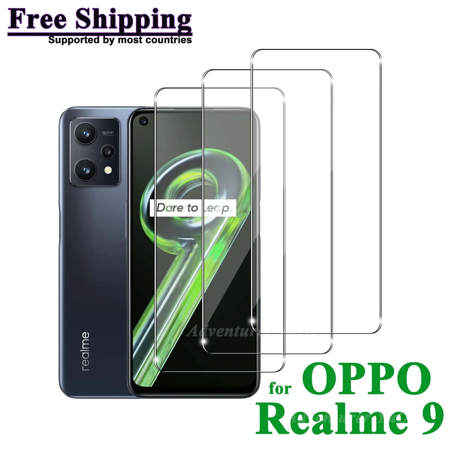 

Screen Protector For OPPO Realme 9, Tempered Glass Free Shipping HD 9H Transparent Ultra Clear Anti Scratch Case Friendly