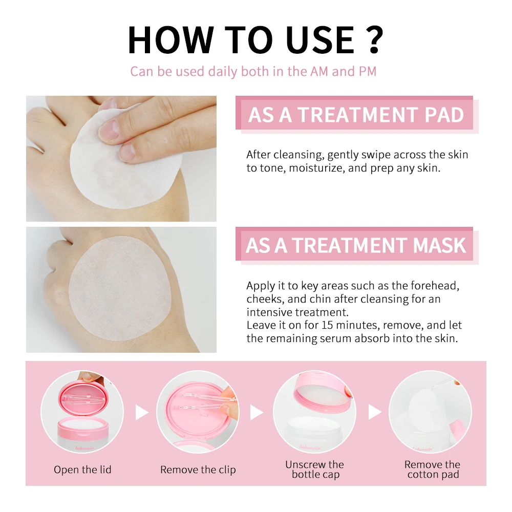 Teatree Pad Facial Toner With Tea Tree And Lactobacillus Soothing Cotton Pad For Sensitive Acne Skin Vegan Facial Gauze Skin Car cleansing pad