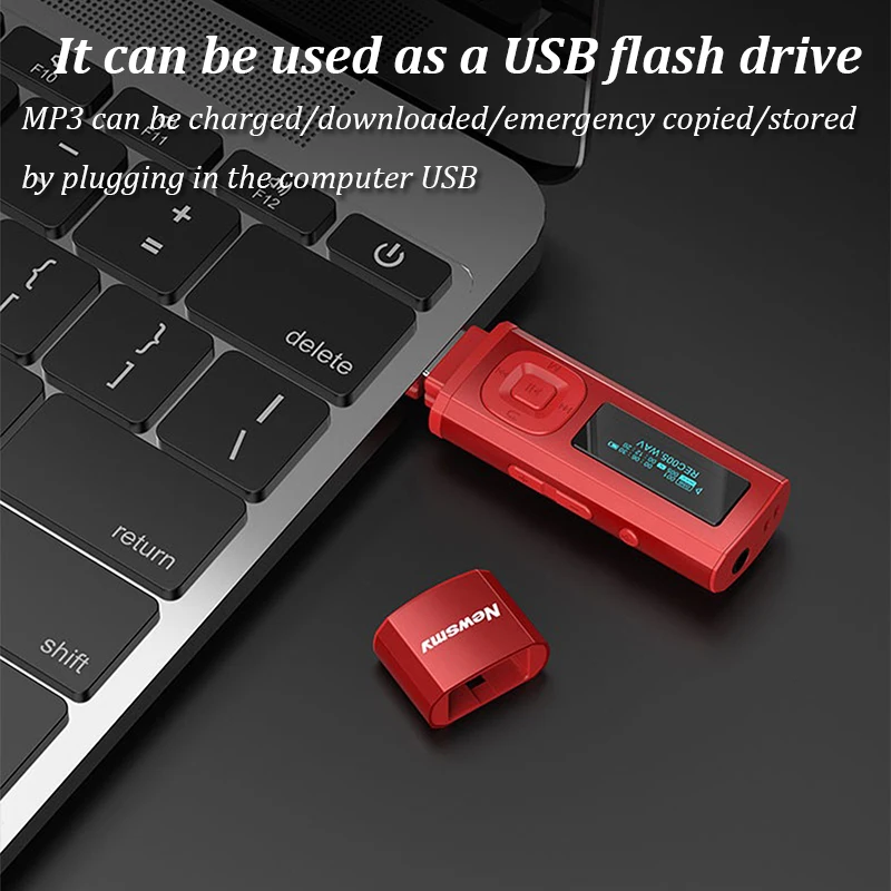 Mini 8GB Bluetooth MP3 Player with LED Screen with FM Radio MIC Support HD Recording TF Card E-book Reading  A-B Repeat