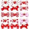 Valentine's Day dog bowknots 10/20/30PC puppy bows with rubber bands dog bows handmade supplies pet grooming accessories for dog 6