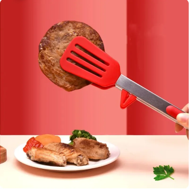 9-inch food tongs Stainless steel tongs Silicone non-stick cooking clips BBQ salad bread kitchen utensils