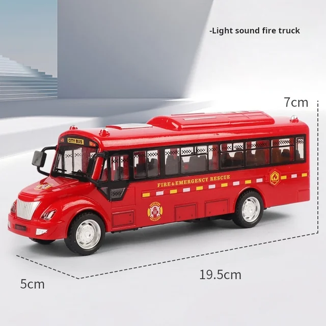 1:30 Inertia Sliding Campus Bus Car Model Simulation Sound and Light Music Educational Toy Bus Car Toy Children's Birthday Gift 4