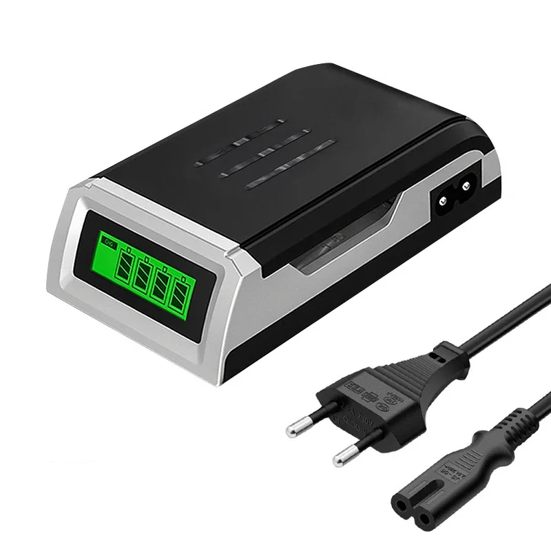 Caricabatteria intelligente a 4 slot Spina UE/USA/Regno Unito per batterie ricaricabili AA/AAA NiCd NiMh Caricatore intelligente con display LCD-002 - Image 2