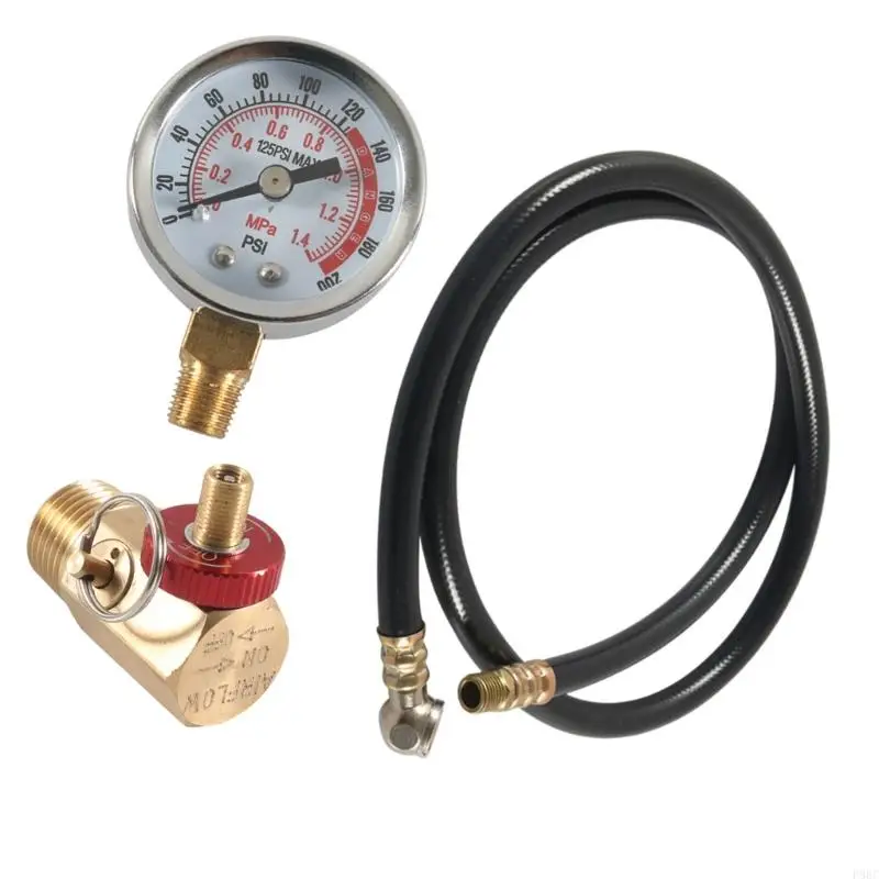 현장 수리를 위한 0-200PSI 압력 게이지 황동 피팅이 포함된 P88C 휴대용 공기 탱크 서비스 세트 다양한 환경