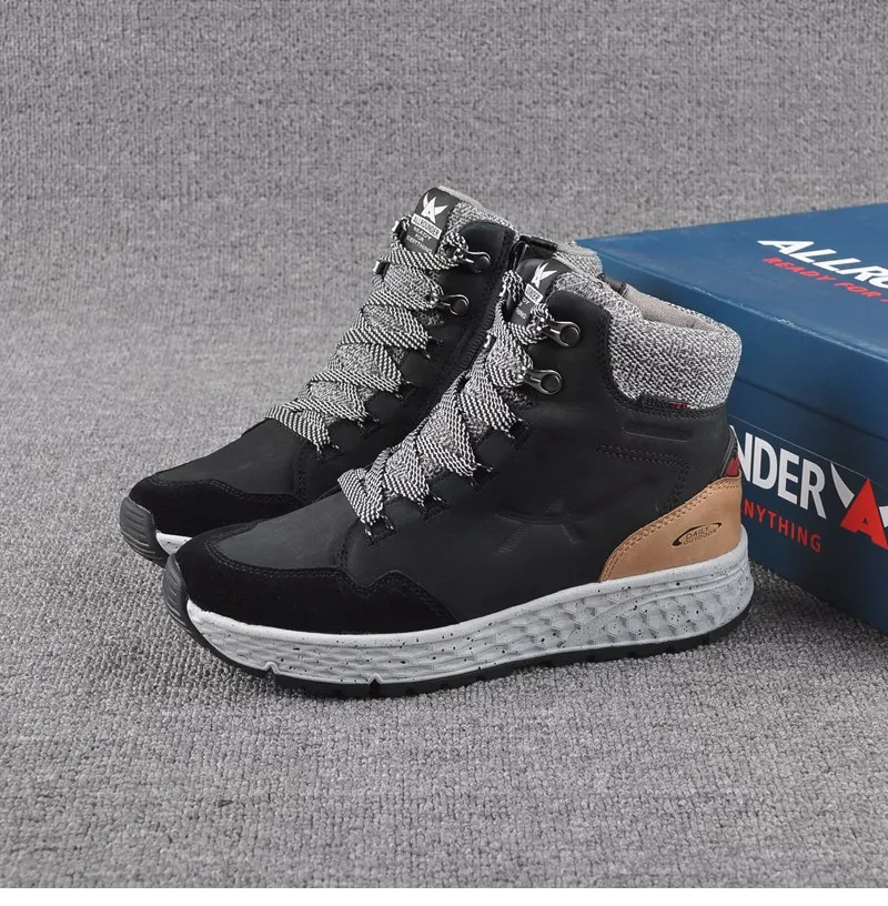 

Women`s winter Cowhide leather waterproof breathable anti-slip hiking trekking boots ladies outdoor shockproof snow boots