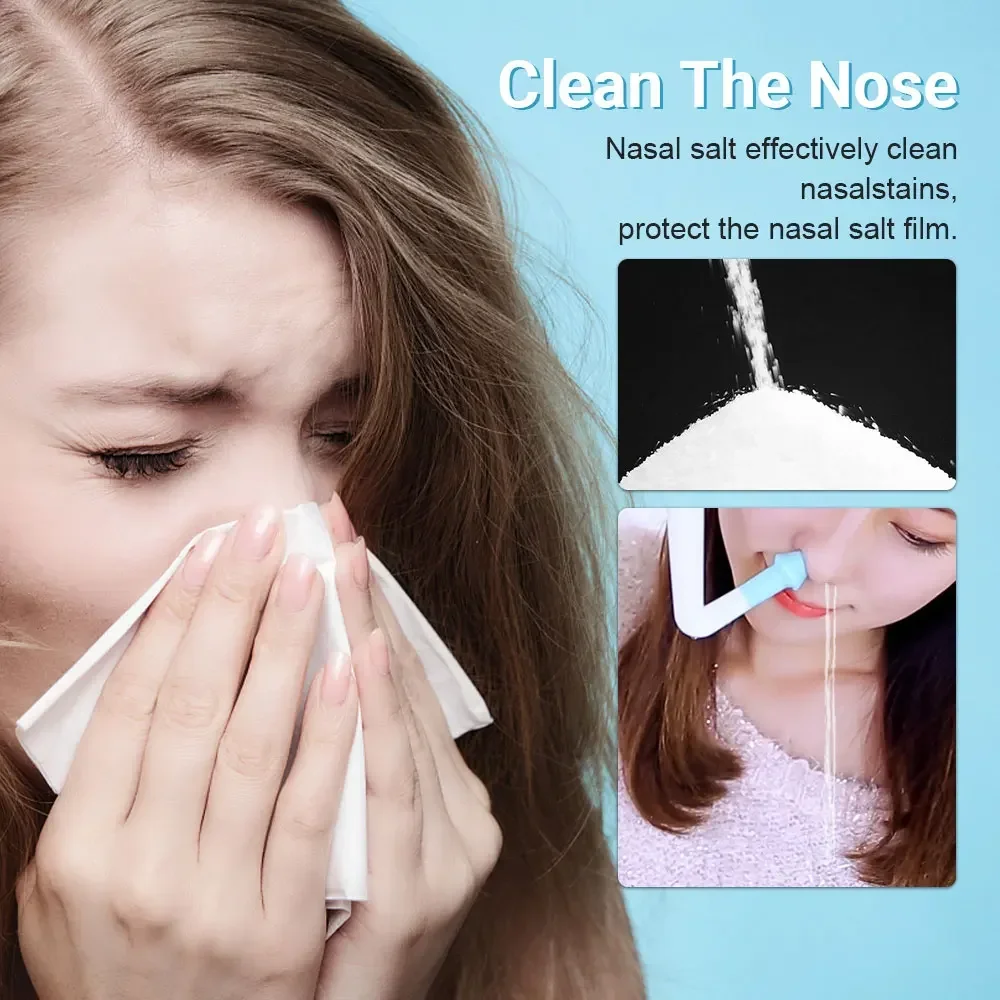 60PCS 2.7g 4.5g Nose Cleaner Salt Nasal Rinse Salt Allergies Relief Washing Rinse Nasal Wash Packs Irrigator Accessories nasal irrigator set