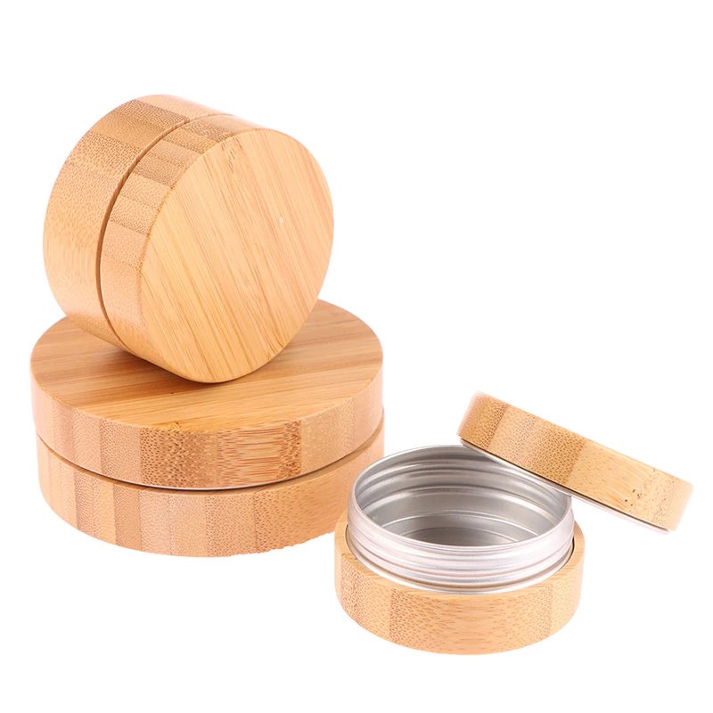 

30g 50g 100g Natural Bamboo Bottle Cream Jar Nail Art Cream Refillable Cosmetic Makeup Container Bottle Storage Bottle Case New