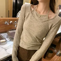 Affordable International Trade Halter Neck Tie Two-Piece Illusion Base Layer Top Women's Early Autumn 2025 New Design Sensibilit