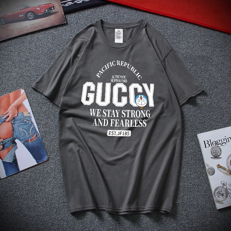 

New Trendy Fashion Oversized T-shirt Solid Color Men and Women Models Large Size Tops With Simple Color Fun Print Short-Sleeve