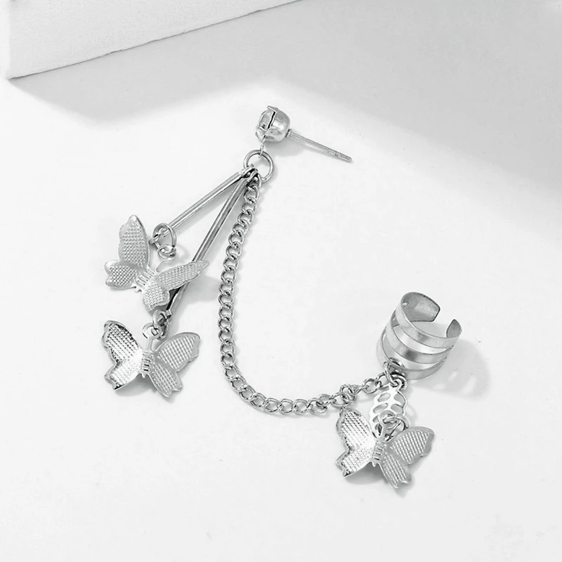 Ear Clip Earrings Fashion Female Cold Wind Punk Cool Butterfly Cuff Wedding Party Gift Jewelry