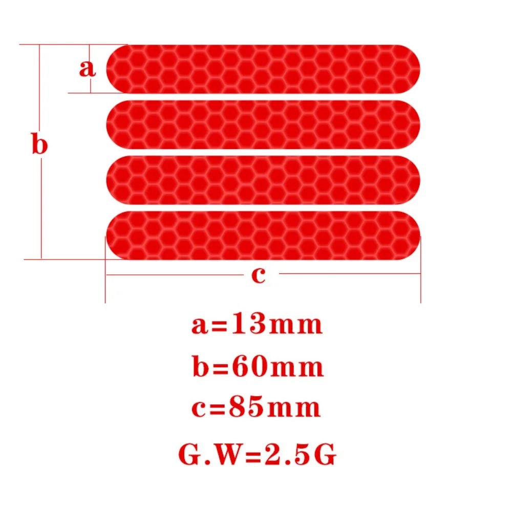 4Pcs/Set Reflective Motorcycle Helmet Stickers Reflector Tape Strips Safety Warning