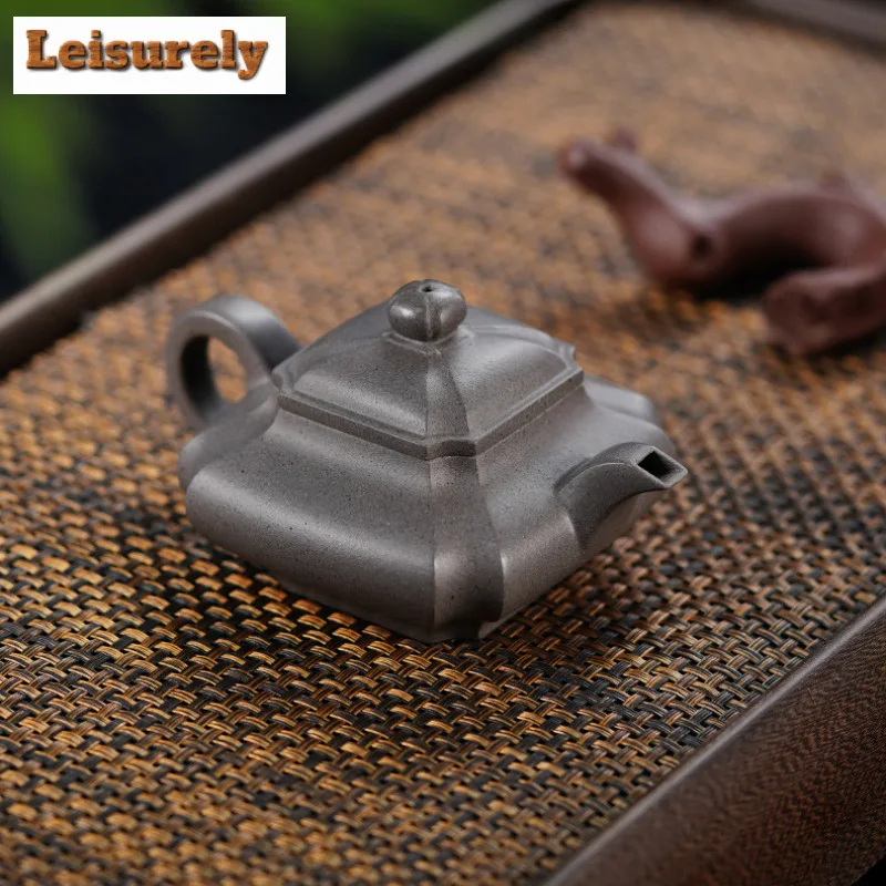 140ml High-end Yixing Purple Clay Teapot Famous Master Handmade Pot Raw Ore Steel Grey Section Mud Tea Maker Kettle Zisha Teaset