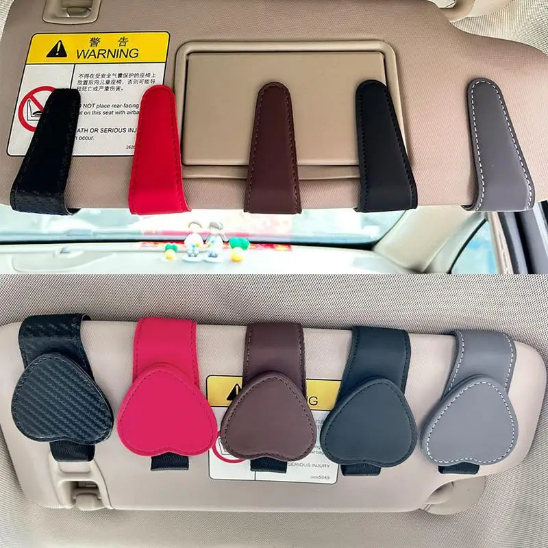 

Universal Sunglass Holder Vehicle Magnetic Heart Shape Glasses Clip Car Interior Ticket Card Clip Eyeglass Organizer Accessories