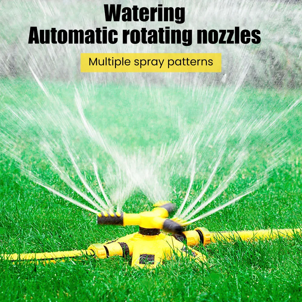 Rotating Sprinkler 360-degree Automatic Rotating Three-prong Sprinkler Irrigation Rotary Tandem Watering Device