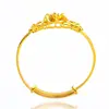 Wholesale Jewelry-- Flowers Bangles For Women Wedding Jewelry  Pure Gold Color 3