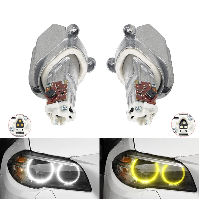 LED 옐로우 엔젤아이 라이트 18592200 DRL 모듈 램프 자동차 헤드라이트 다이오드 유닛 63117343876 BMW 5 시리즈 2014 2016 F10 F11 LCI용